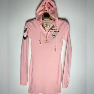 Royal Plush Y2K pull over T-shirt dress in plush pink.